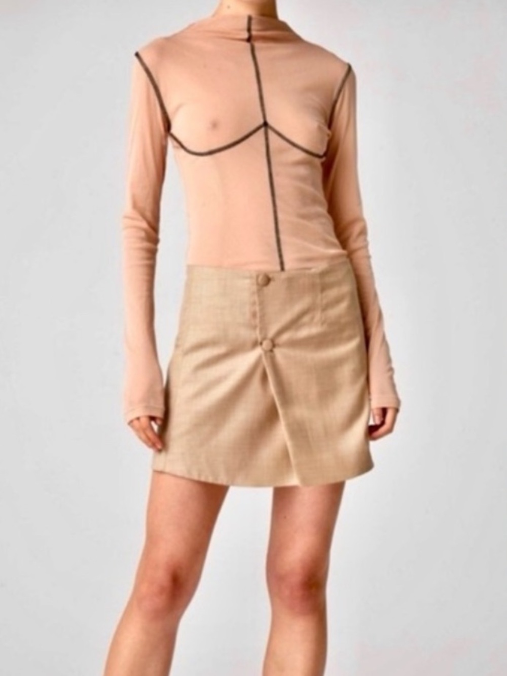 Atoir Beige/Tan Mini Skirt